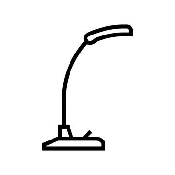 Desktop table lamp line icon vector illustration Illustrazione stock