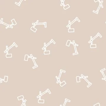 Desktop table lamp line vector seamless pattern 스톡 일러스트