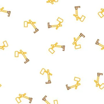 Desktop table lamp vector seamless pattern Stock Illustration