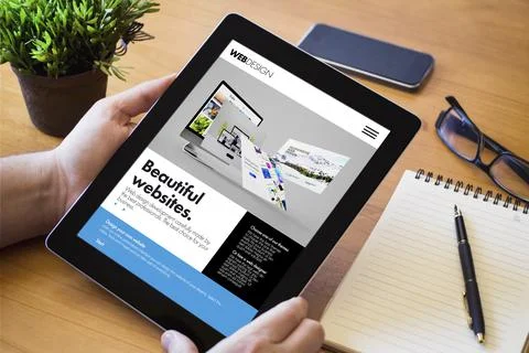 Desktop tablet website builder Stock Illustration