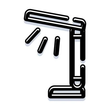 Desktop task lamp illuminating workspace for study and work Illustrazione stock