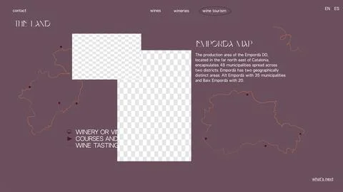 Desktop Template for Winery Website, App, Presentation Design. UI Sale Page. Put 스톡 일러스트