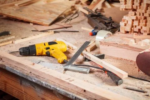 Desktop workshop carpenter Stock Photos