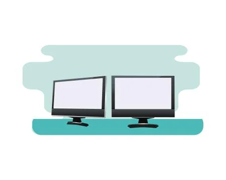 Desktops computers monitors devices digital Stock Illustration