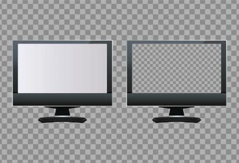 Desktops computers monitors devices digital Stock Illustration