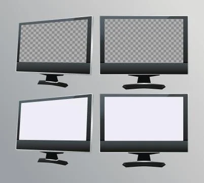 Desktops computers monitors devices digital Stock Illustration