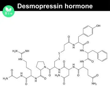Desmopressin hormone structure Stock Illustration