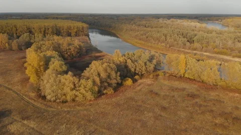 Desna River in Autumn Stock Footage 122699384