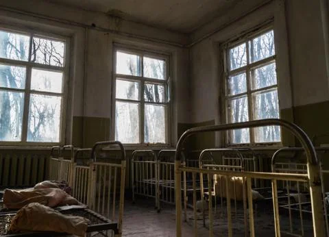 A desolate abandoned nursery Stock Photos