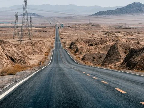 The desolate and lonely path of China Stockfoto's