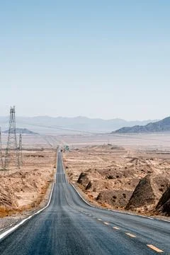 The desolate and lonely path of China Stockfoto's