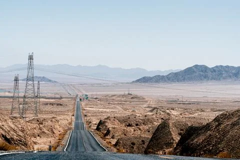 The desolate and lonely path of China Stockfoto's