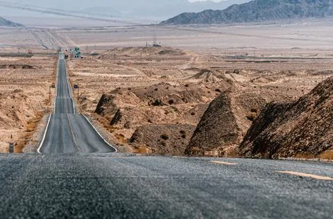 The desolate and lonely path of China Stockfoto's