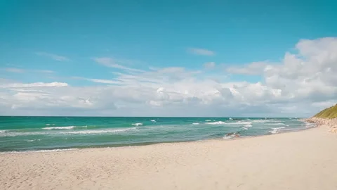 Desolate beautiful beach 2.7k Stock Footage 246803249