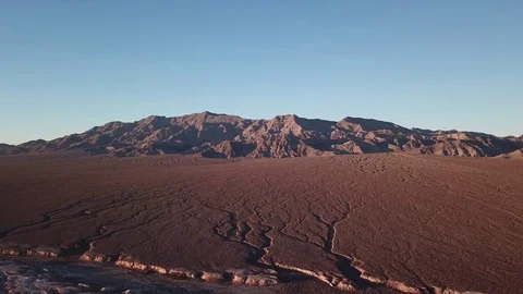 Desolate desert mountain rising aerial drone 4K Stock Footage 81574893