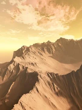 Desolate Desert Mountains Stock Illustration