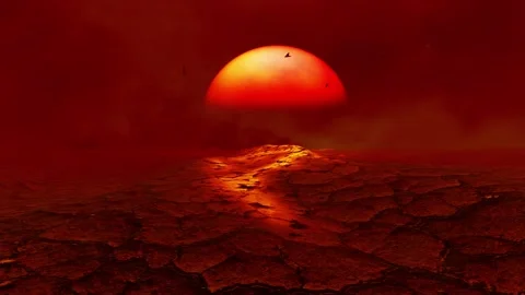 Desolate deserted landscape, cracked dry ground climate change. migrating Stock Footage 140561819