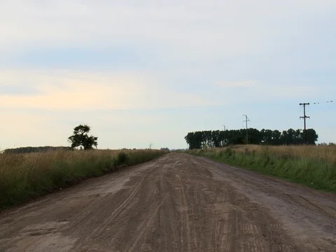 Desolate dirt road Stock Footage 128831937