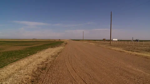 Desolate Dirt Road in Oklahoma Panhandle Stock Footage