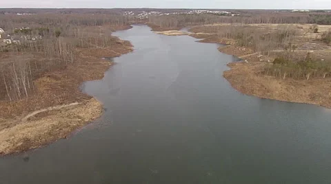 A Desolate Lake Stock Footage 46666462