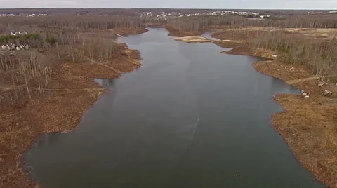 Desolate Lake in Winter Video stock 46666493
