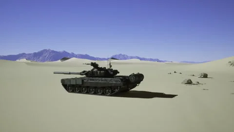 Desolate landscape holds dormant remnants of conflict long past and forgotten Stock Footage 335593827