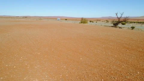 Desolate landscape with a holiday maker 4k Stock Footage 312126631