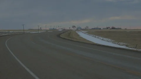 Desolate landscape in rural snowy area Stock Footage 104895264