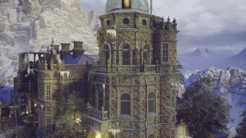 Desolate Martian outpost featuring solar power and robotic assembly tools Stock Footage 331397670