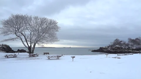 Desolate Ocean Snow Stock Footage 33268980