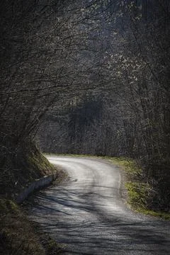 Desolate road in the open countryside Photos