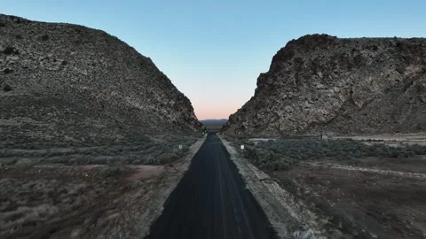 Desolate Road Towards The Parowan Gap Petroglyphs Near Cedar City In Utah, Stock Footage 260317714