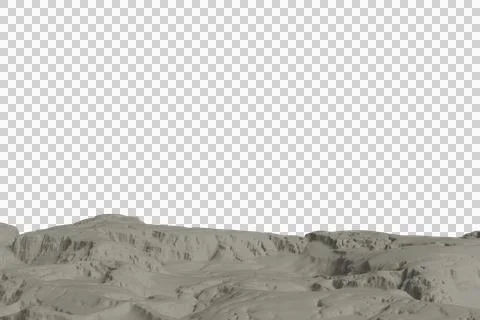 A desolate, rocky alien landscape under a black sky, revealing rugged Stock Photos