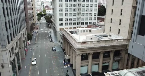 Desolate San Francisco Streets during the COVID Shelter in Place order Stockbeeldmateriaal 143579925