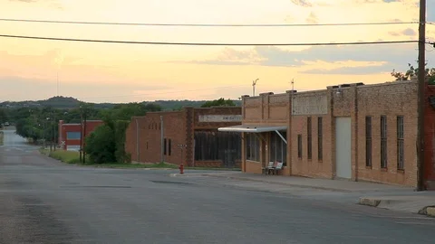Desolate small town at sunset Stock Footage 115840685