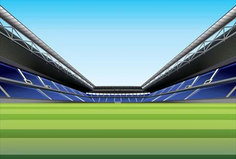 Desolate View of an Empty Football Stadium Illustrazione stock