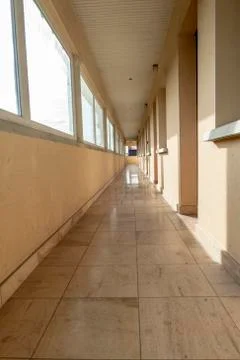 A desolate walk in a hotel Stock Photos