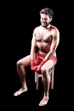 Despair of a boxer Stock Photos