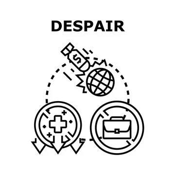Despair concept with bomb hitting planet and economic problems Stock Illustration