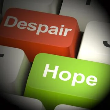 Despair Or Hope Computer Keys 3d Rendering Stock Illustration