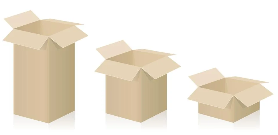 Despatch Boxes Three Different Sizes Open Stock Illustration
