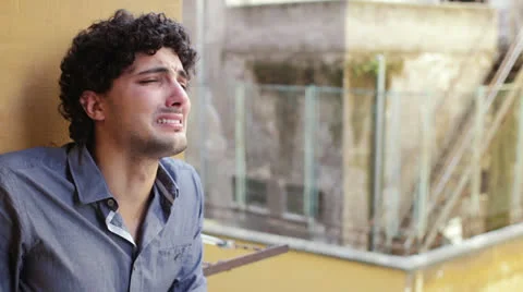 Desperate anguished Man - cry Stock Footage 24703953