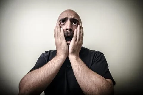 Desperate bearded man Stock Photos