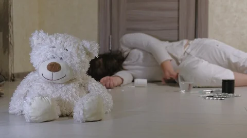 Desperate child in depression. suicide Stock-Footage 111270264