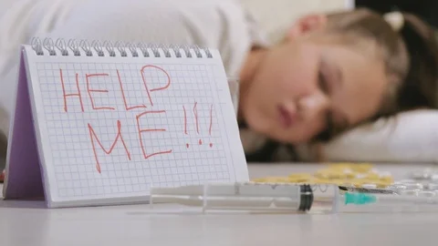 Desperate child in depression. suicide Stock-Footage 111273396