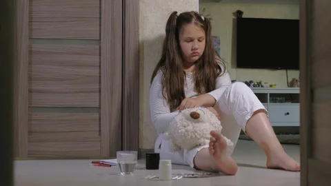 Desperate child in depression. suicide Stock-Footage 111275283