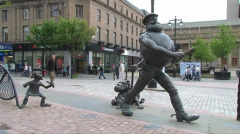 Desperate Dan Statue Stock Footage 8359262