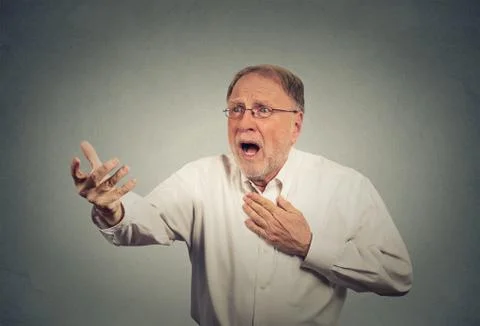 Desperate elderly man Stock Photos