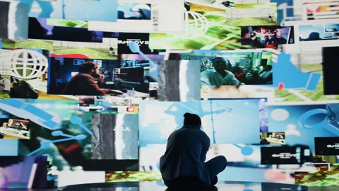 Desperate guy staring at phone screen in misery symbolizing toxic social media 스톡 동영상 311136981
