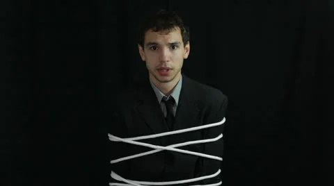 Desperate kidnapped man 库存影片 23554177
